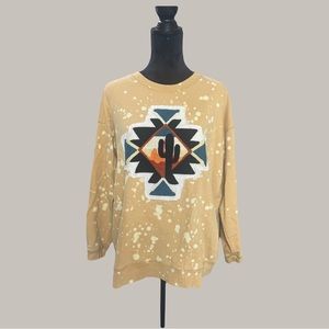 One24 Rags bleached and embroidered crewneck sweatshirt. Size: Large